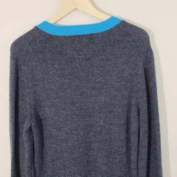 JOE Fresh Gray Pullover Sweater Mens Sz M V-neck Fall Outdoor Wool Blend Cozy - Picture 5 of 8